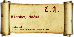 Bicskey Noémi névjegykártya